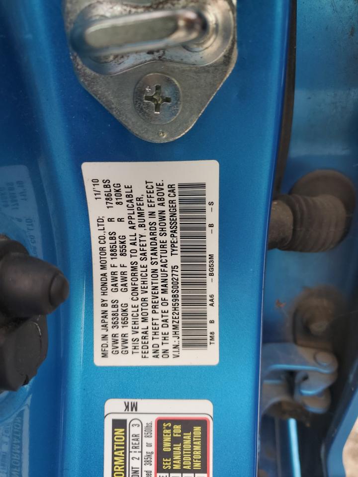 2011 Honda Insight Lx VIN: JHMZE Lot: 46195365