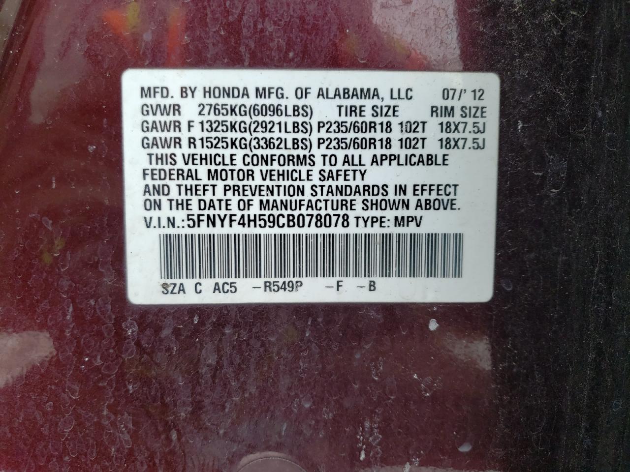2012 Honda Pilot - Image 13