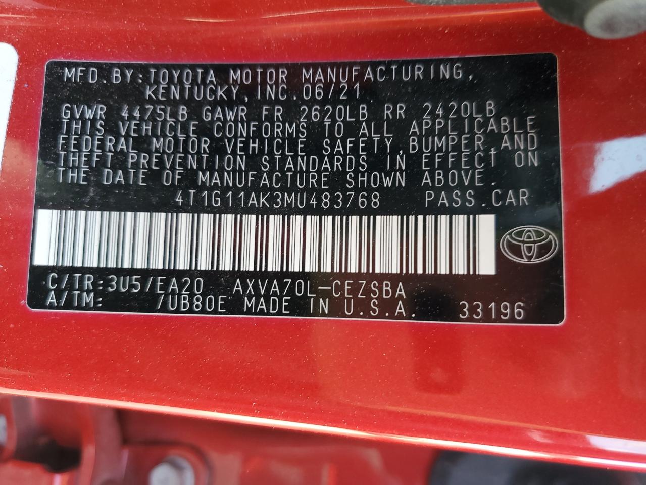 2021 Toyota Camry - Image 12