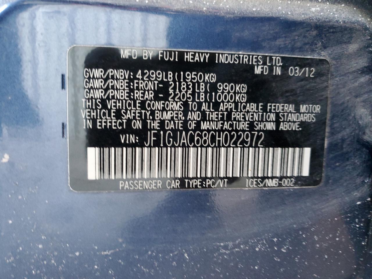 2012 Subaru Impreza - Image 12
