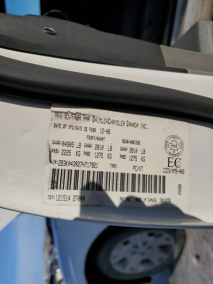 2007 Dodge Charger Se VIN: 2B3KA43R27H717921 Lot: 45087285