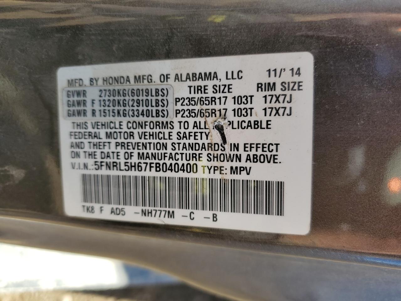 2015 Honda Odyssey - Image 13