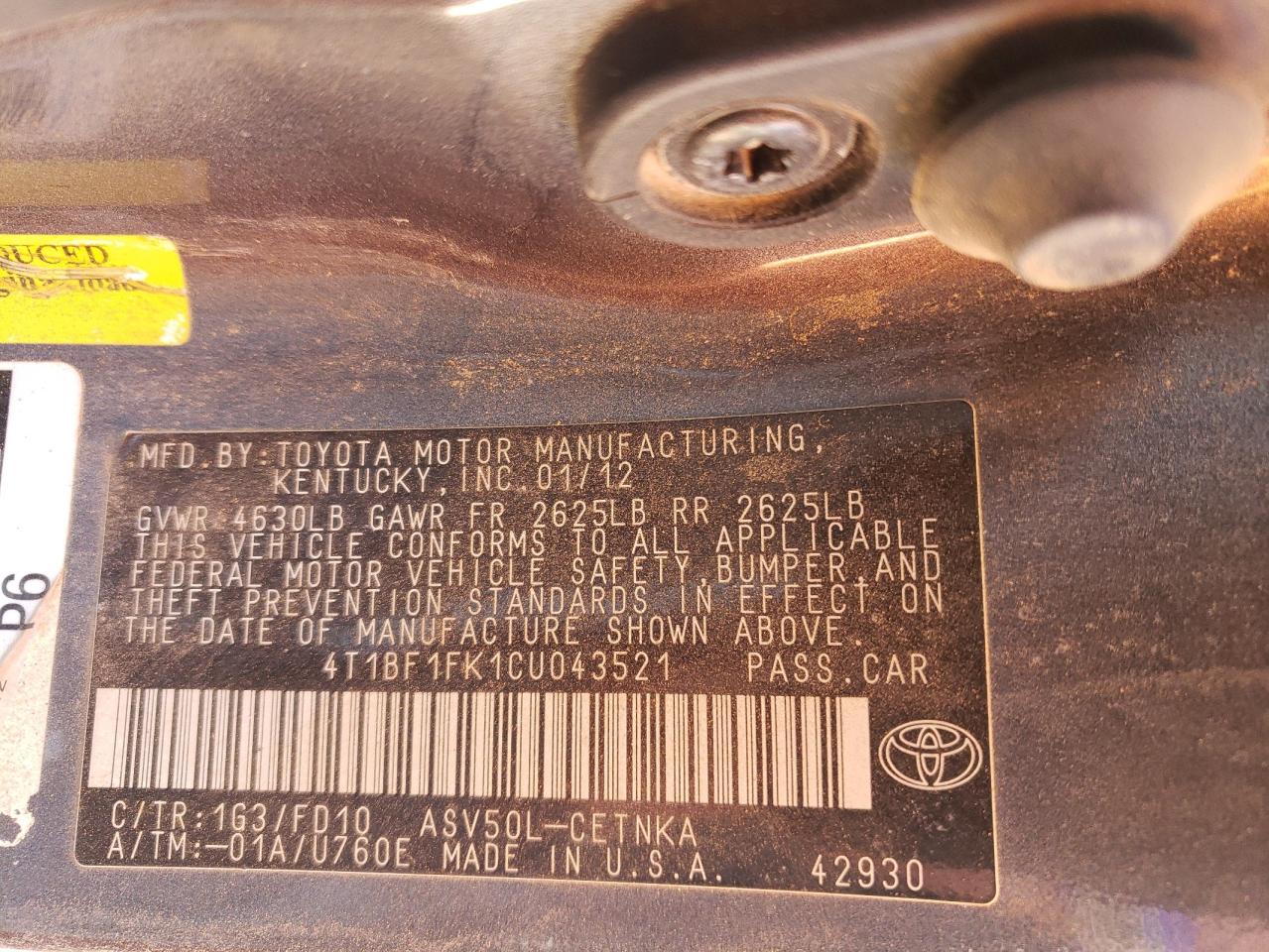 2012 Toyota Camry - Image 12
