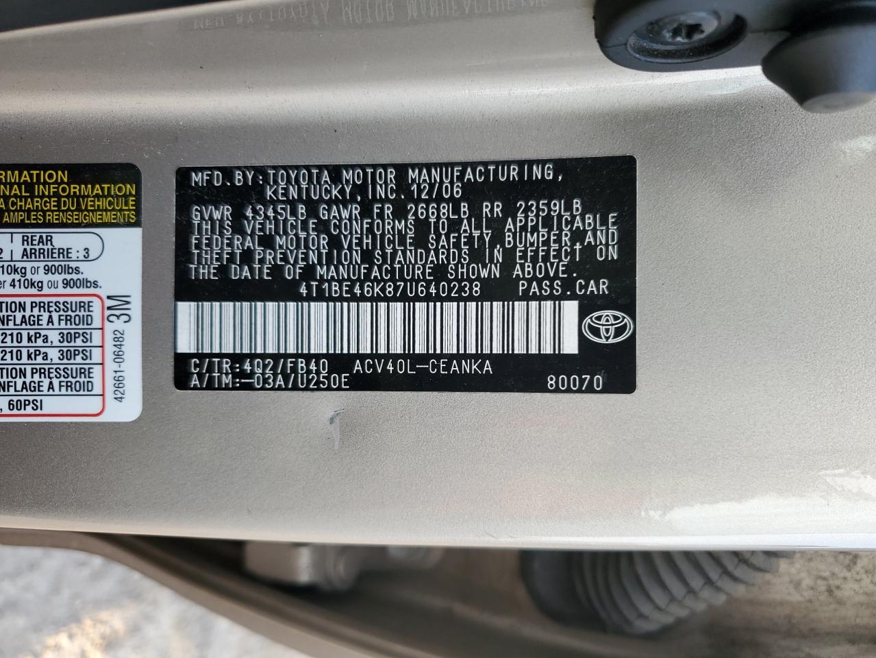 2007 Toyota Camry - Image 12