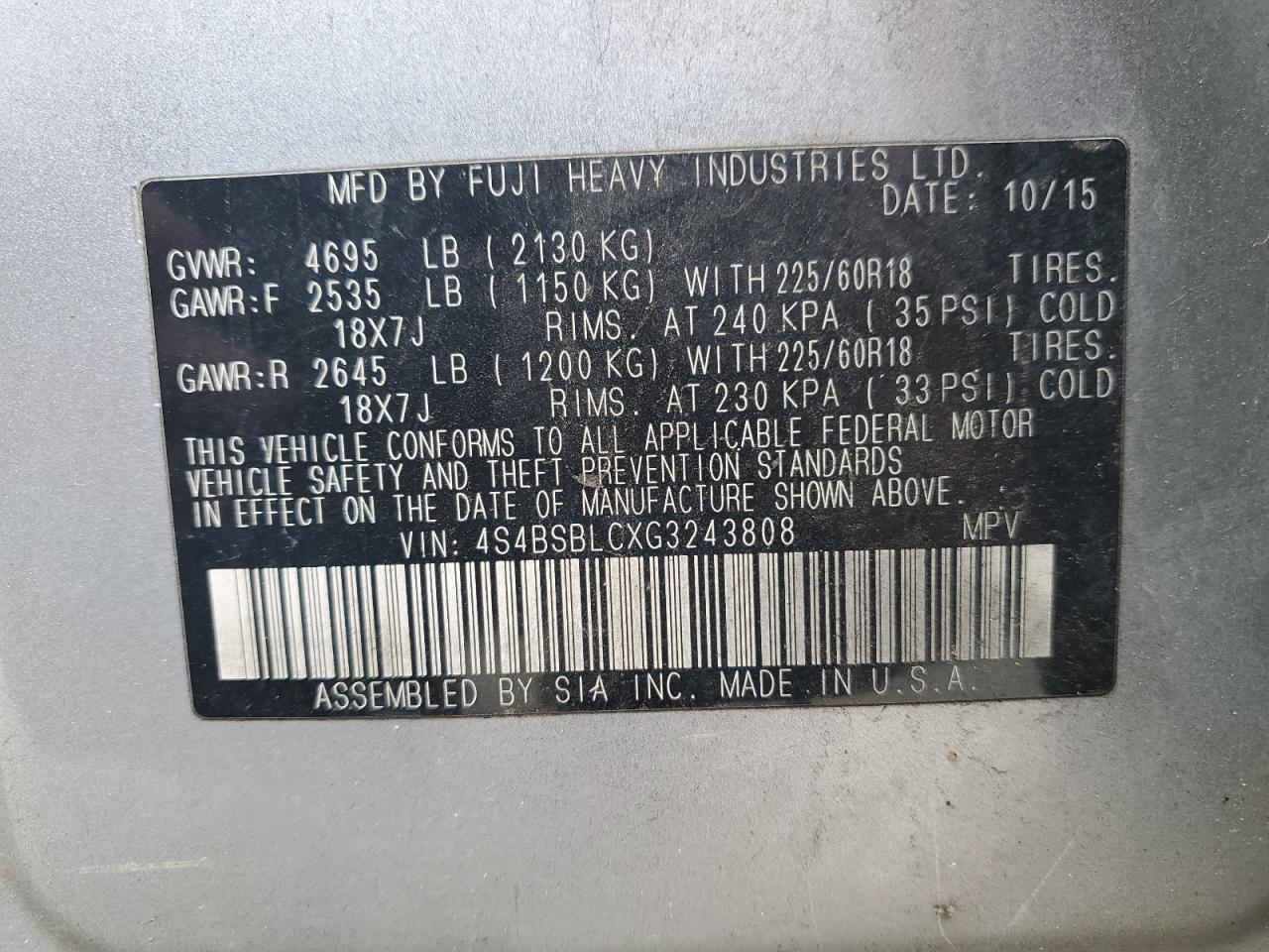 2016 Subaru Outback - Image 12