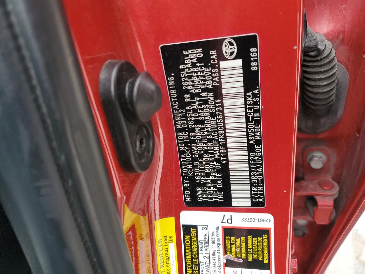 2012 Toyota Camry - Image 12