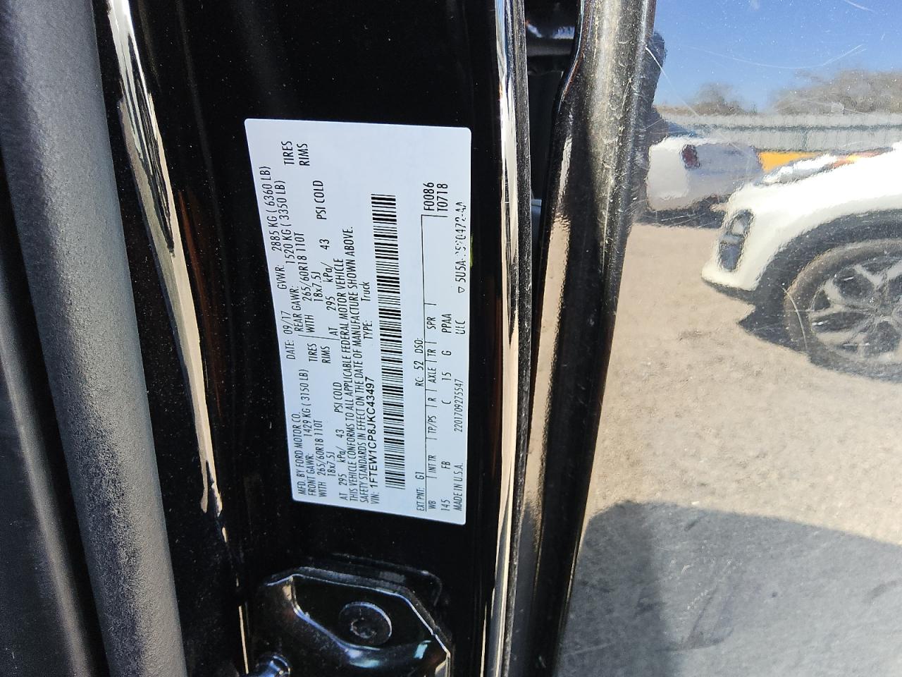 2018 Ford F150 Supercrew VIN: 1FTEW1CP8JKC43497 Lot: 46654435