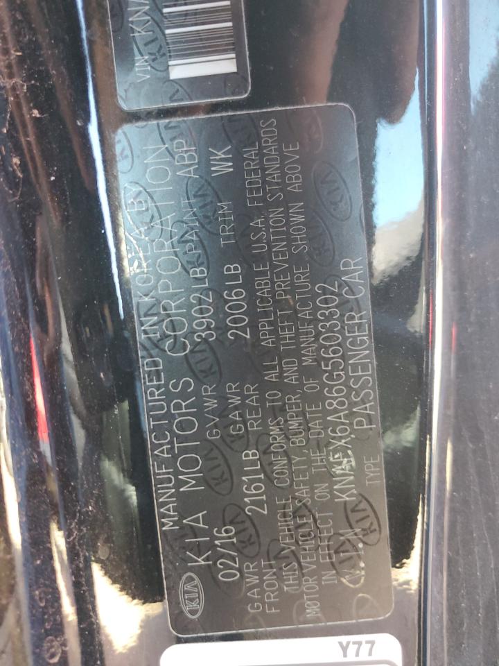 2016 Kia Forte Ex VIN: KNAFX6A86G5603302 Lot: 47123875