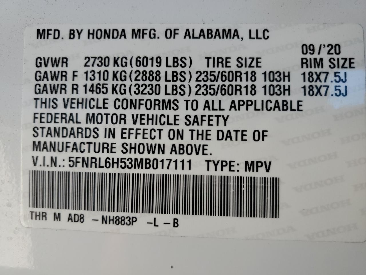 2021 Honda Odyssey - Image 13