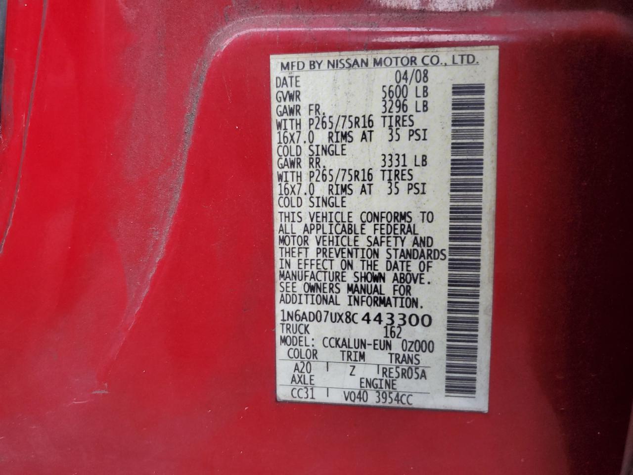 2008 Nissan Navara (Frontier) - Image 12