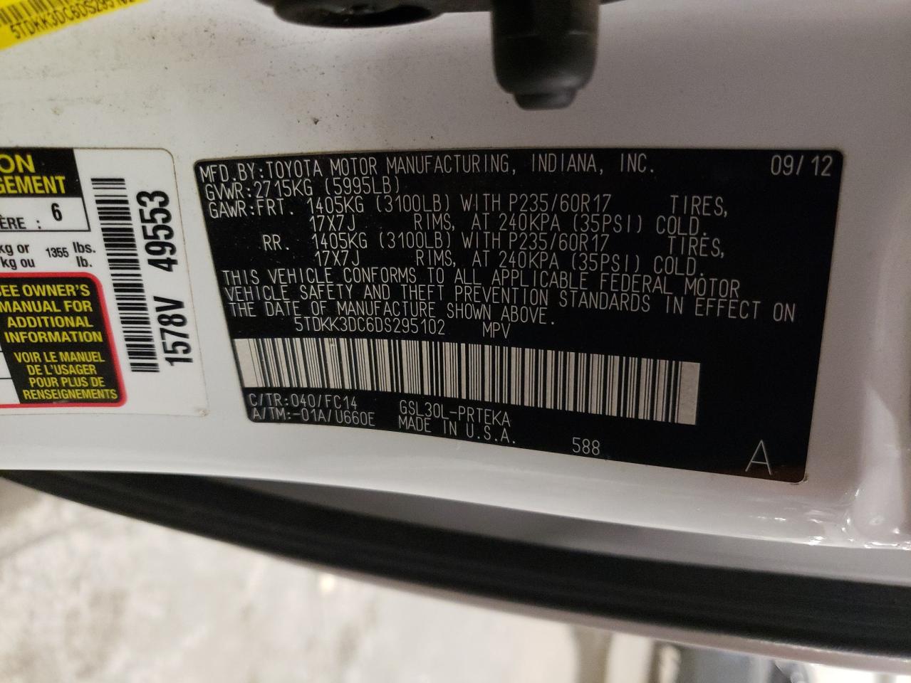 2013 Toyota Sienna - Image 13