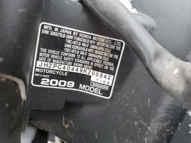 2009 HONDA CBR600 RR
