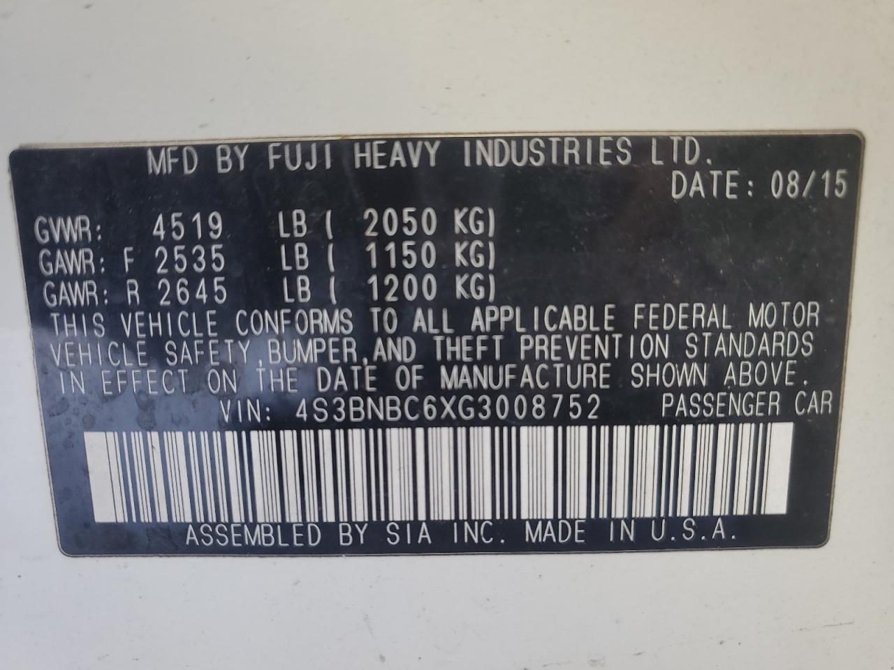 2016 Subaru Legacy - Image 14