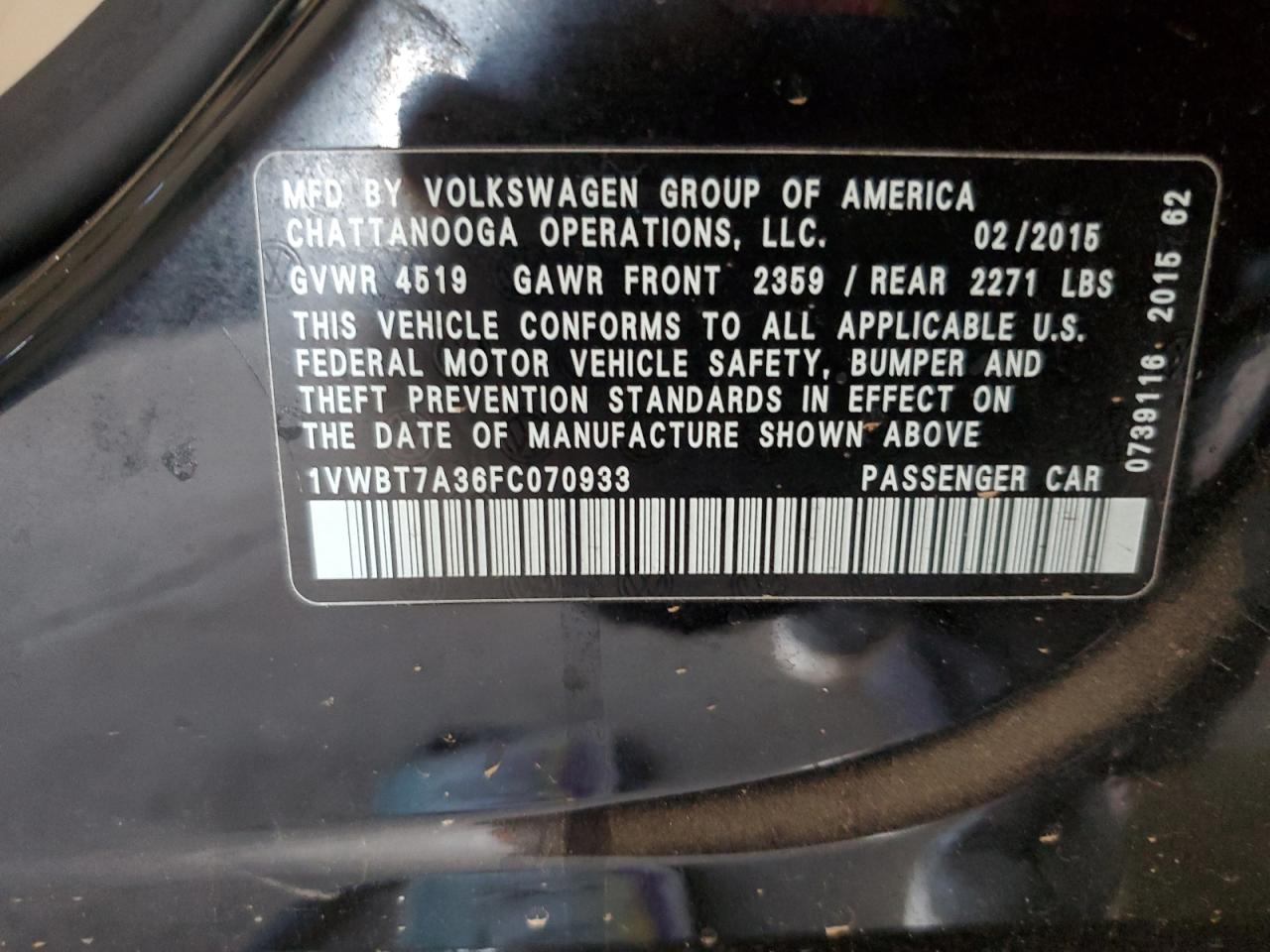 2015 Volkswagen Passat - Image 12