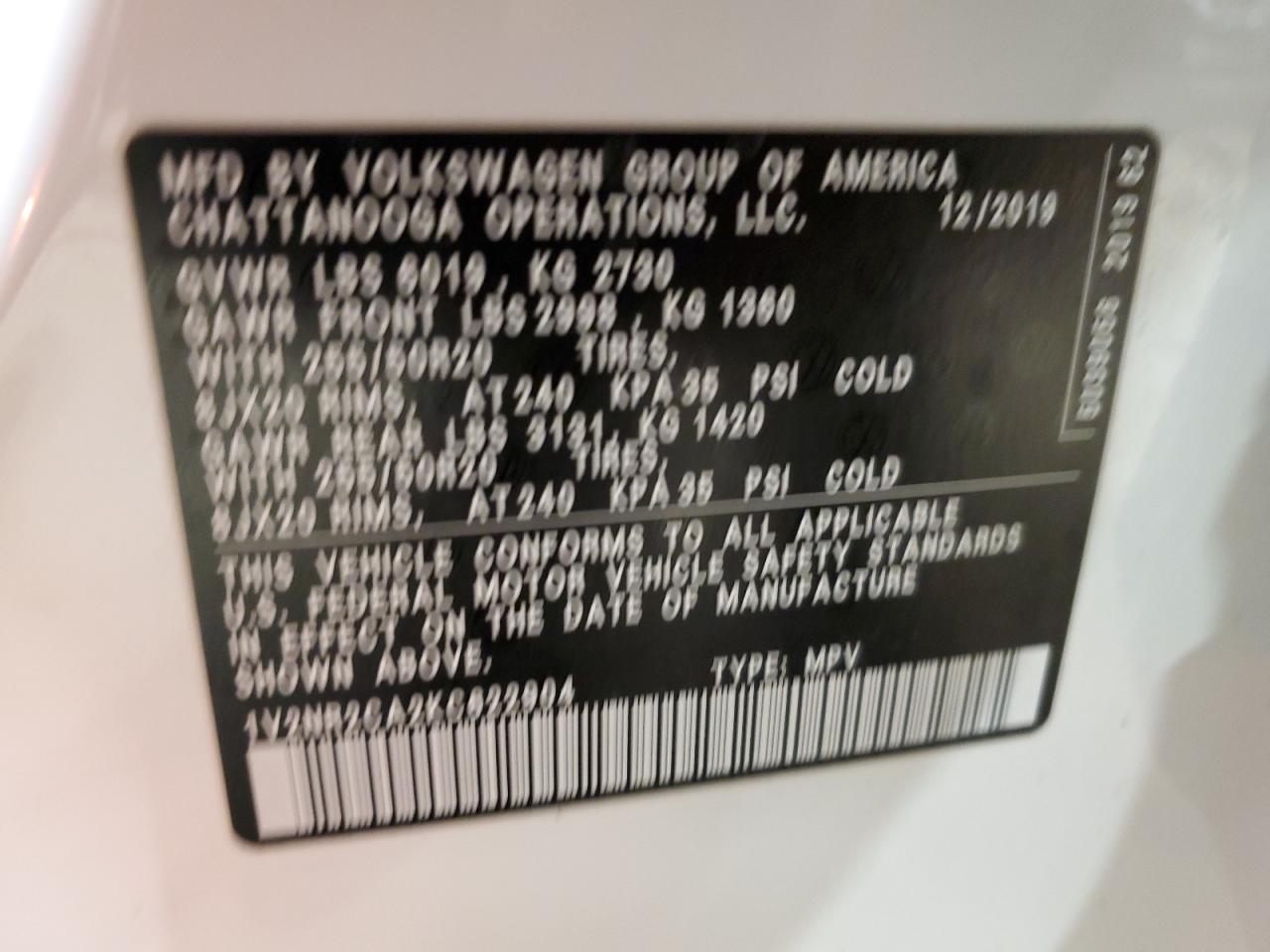 2019 Volkswagen Atlas - Image 12