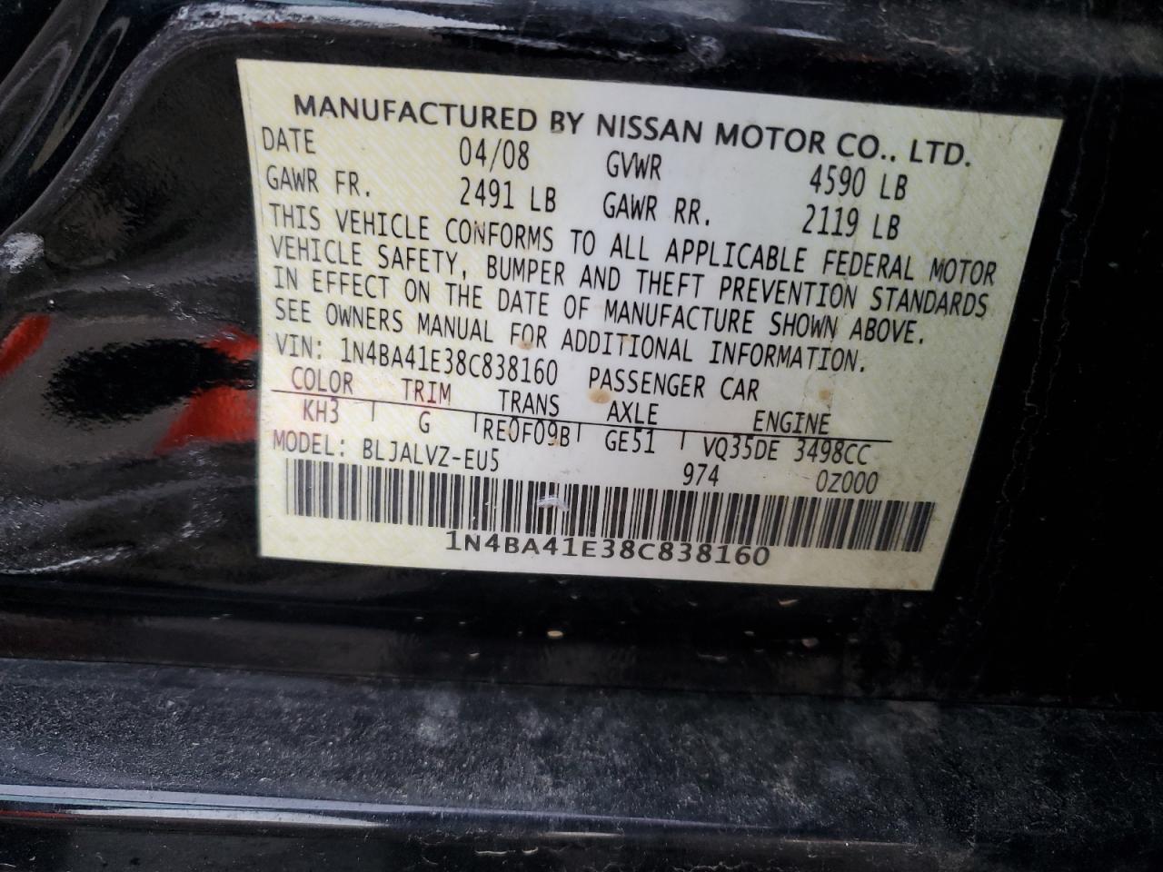2008 Nissan Maxima - Image 12