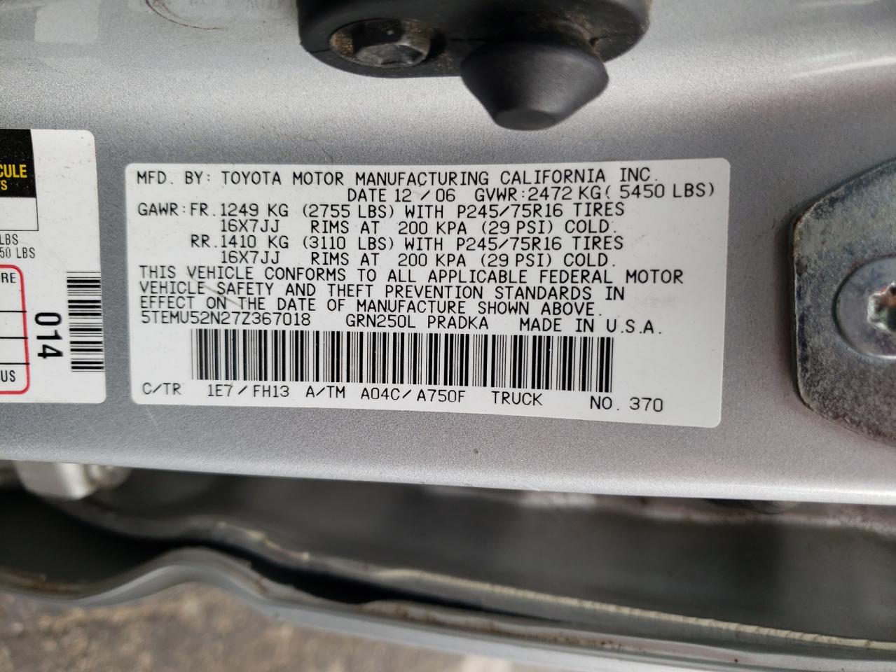 2007 Toyota Tacoma - Image 12