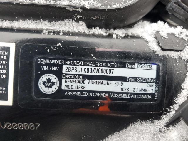 2019 SKIDOO SNOWBMOBIL