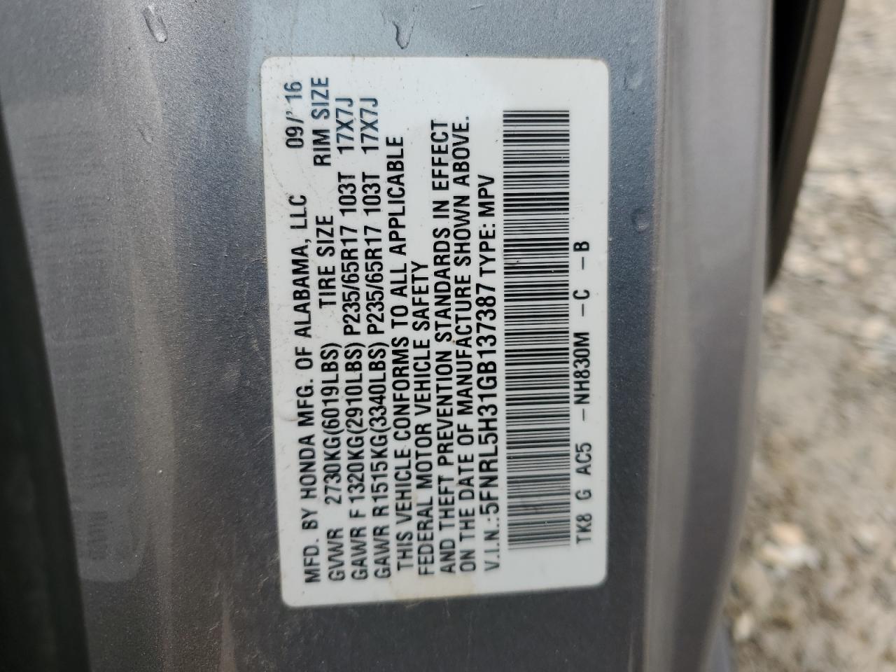 2016 Honda Odyssey - Image 16