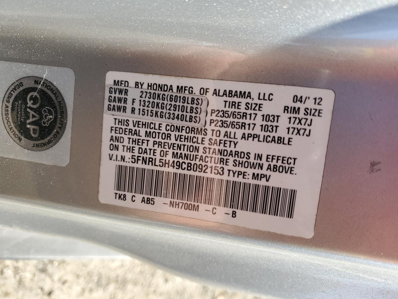 2012 Honda Odyssey - Image 13