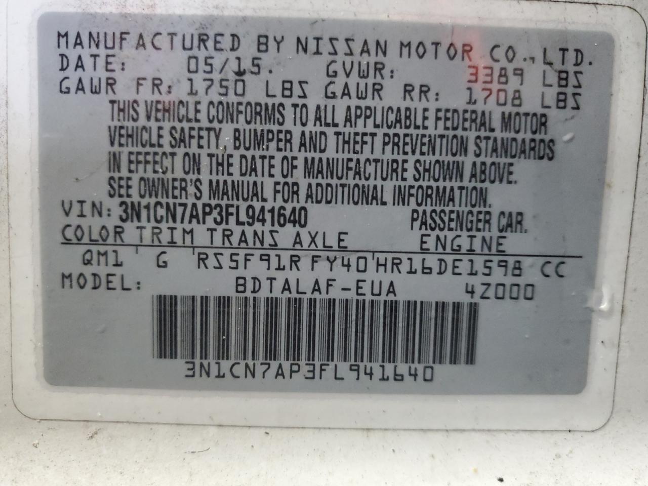 2015 Nissan Versa - Image 13