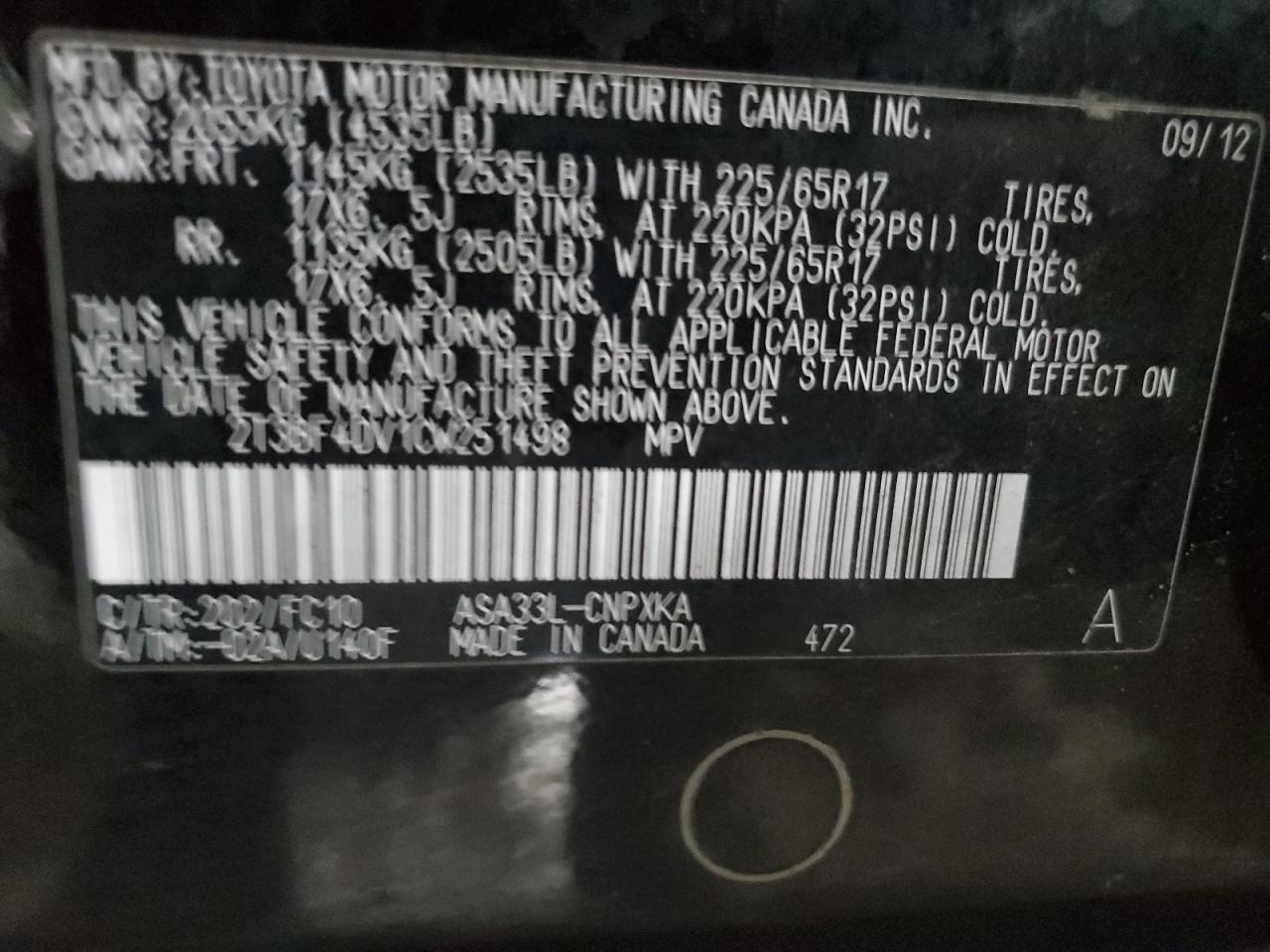 2012 Toyota RAV 4 - Image 13