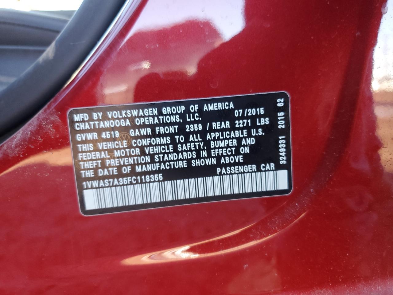 2015 Volkswagen Passat - Image 14