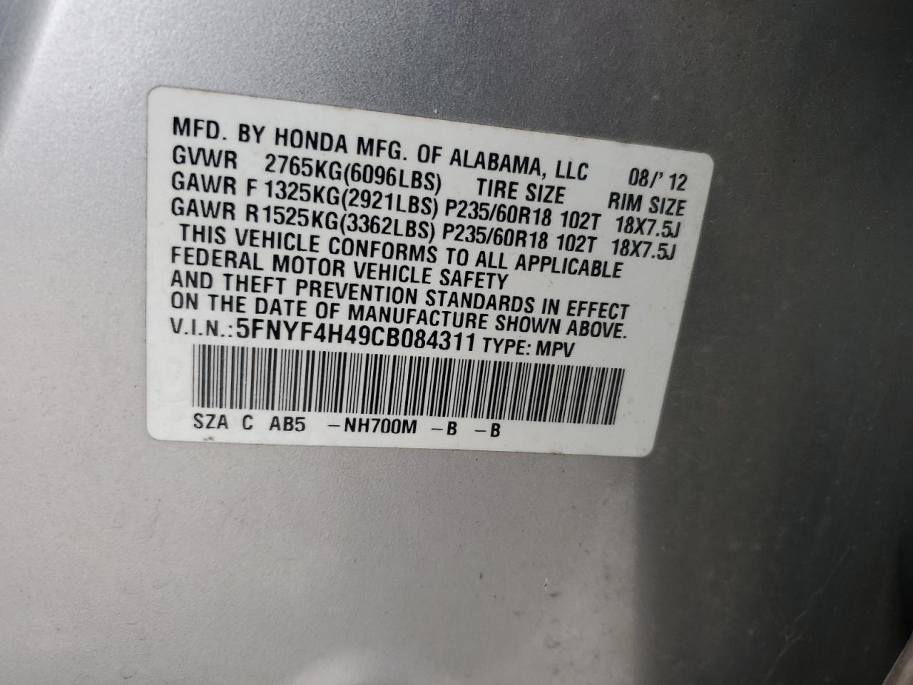 2012 Honda Pilot - Image 12
