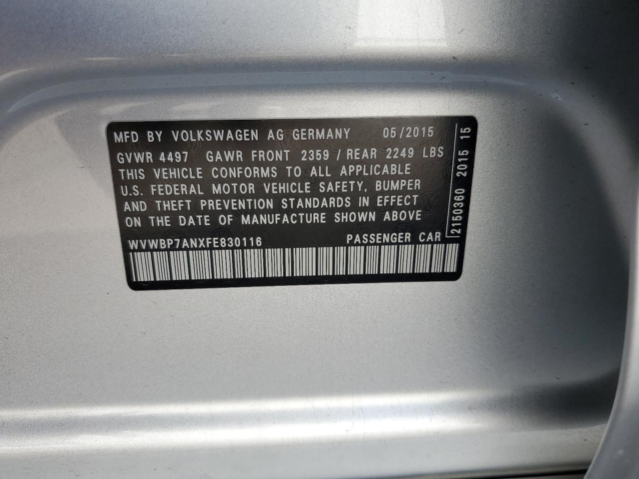 2015 Volkswagen Passat CC - Image 12
