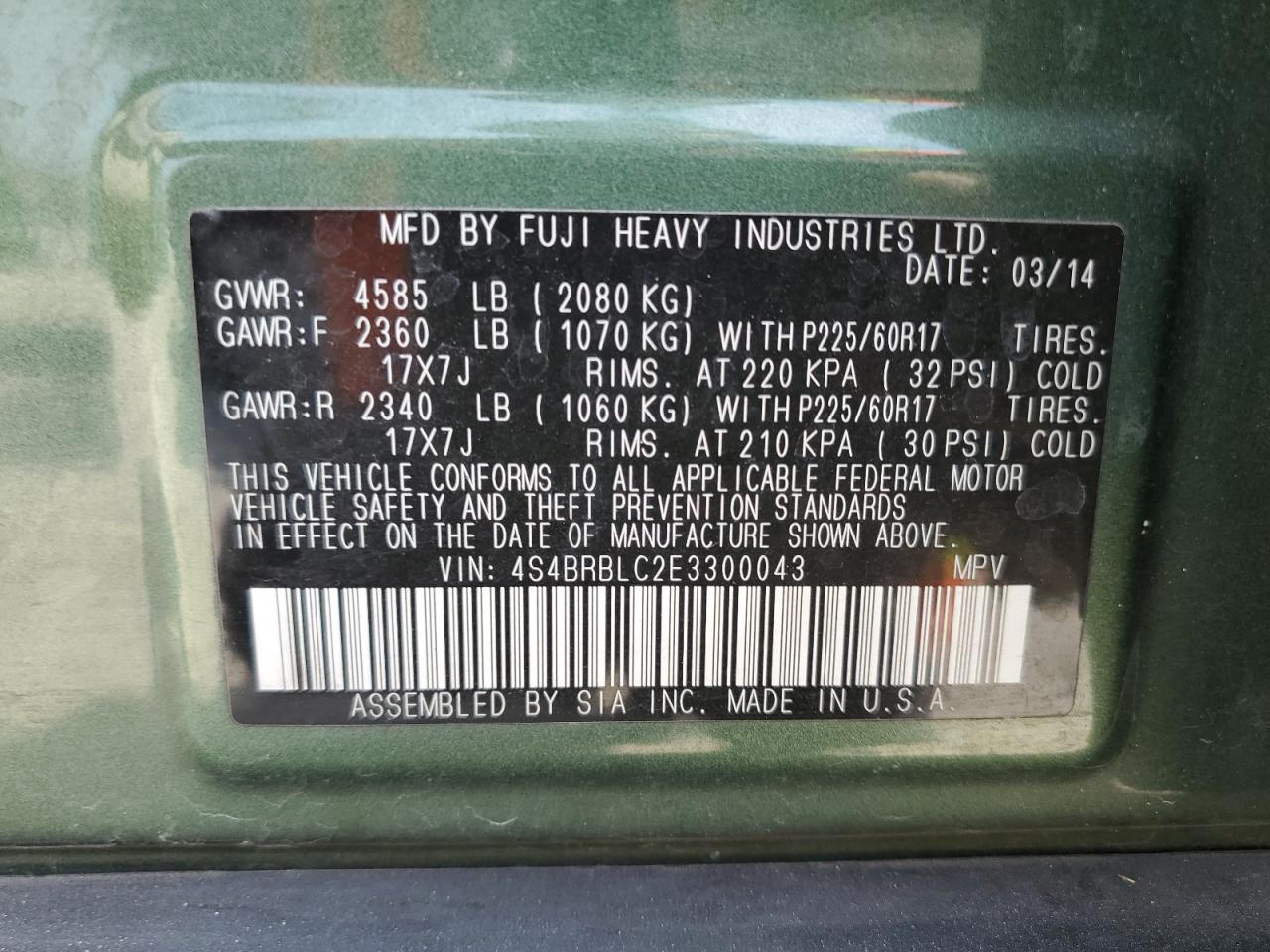 2014 Subaru Outback - Image 13