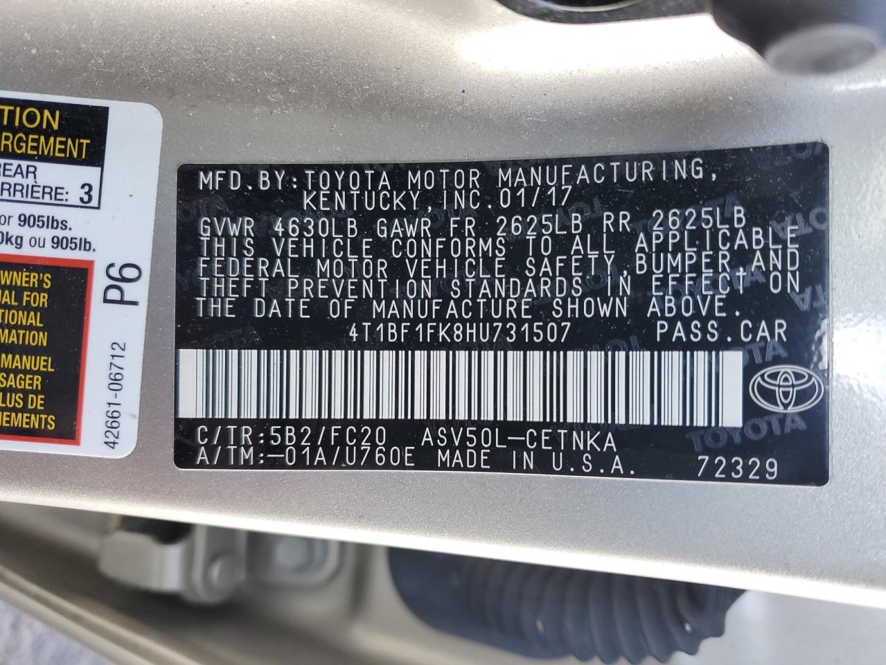 2017 Toyota Camry - Image 14