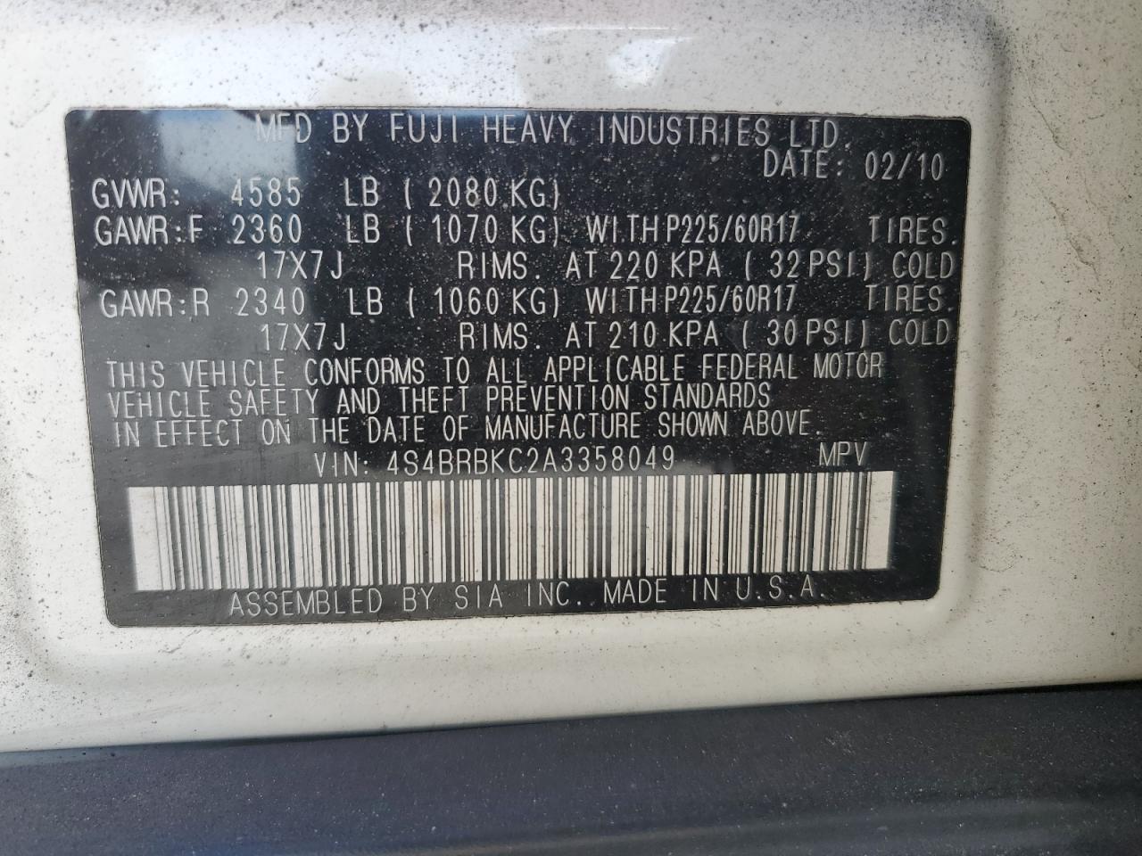 2010 Subaru Outback - Image 15