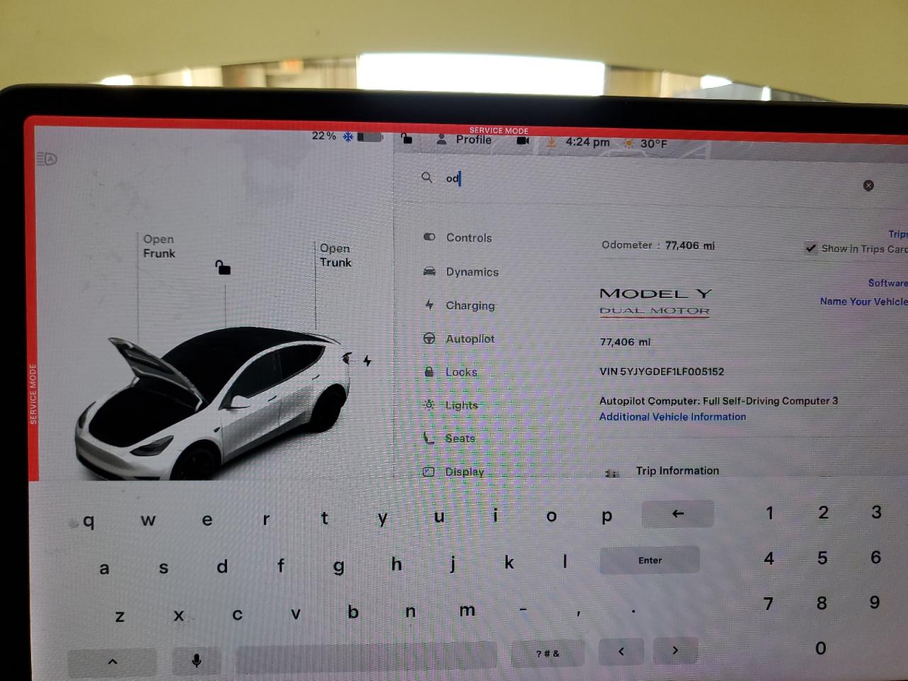 5YJYGDEF1LF005152 Tesla Model Y 2020. Фото: 8