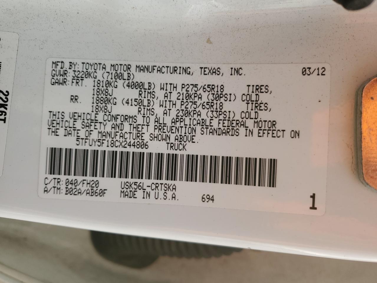 2012 Toyota Tundra - Image 12