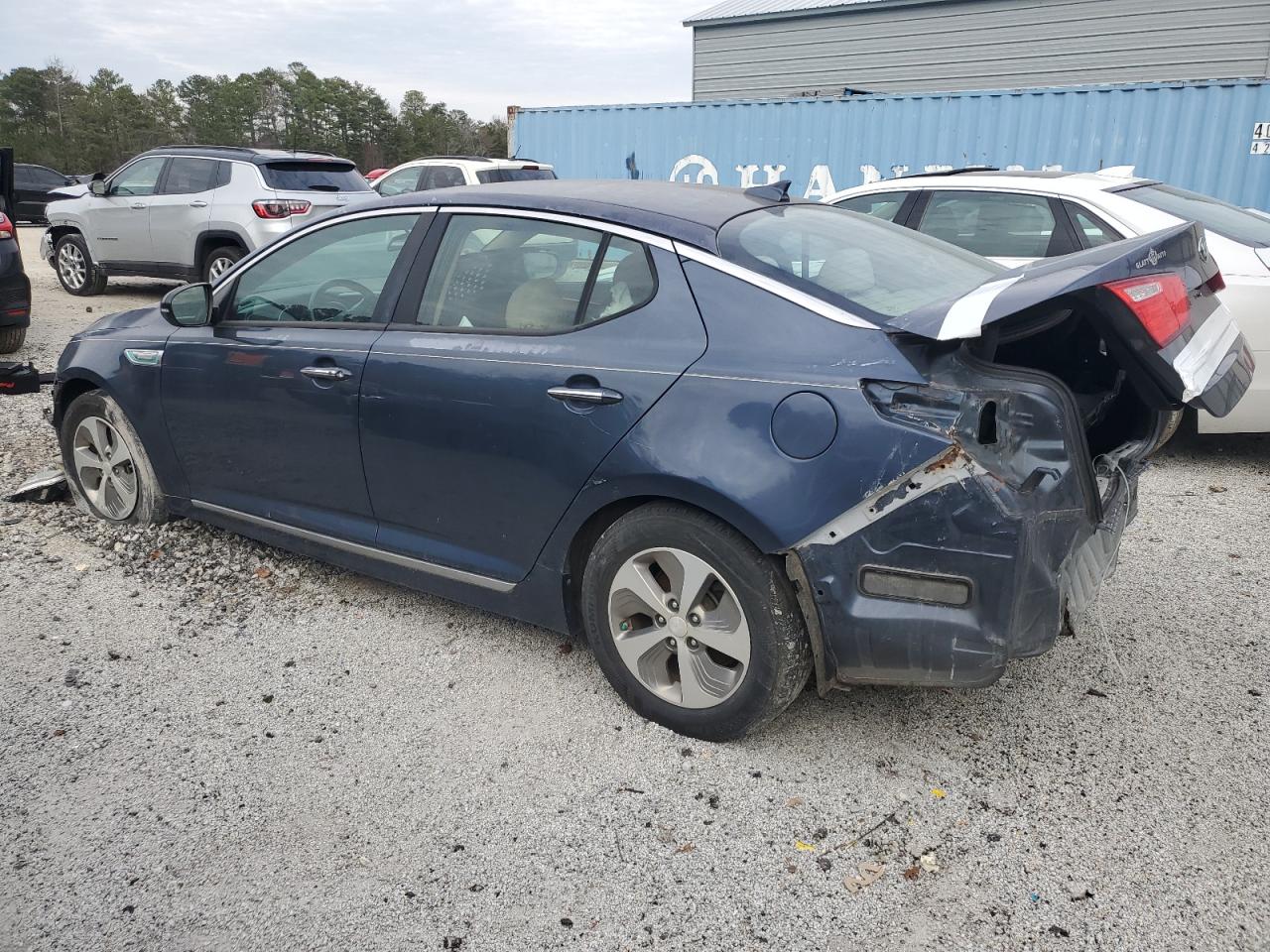 2015 Kia Optima Hybrid blue sedan hybrid KNAGM4AD3F5089776 photo #3