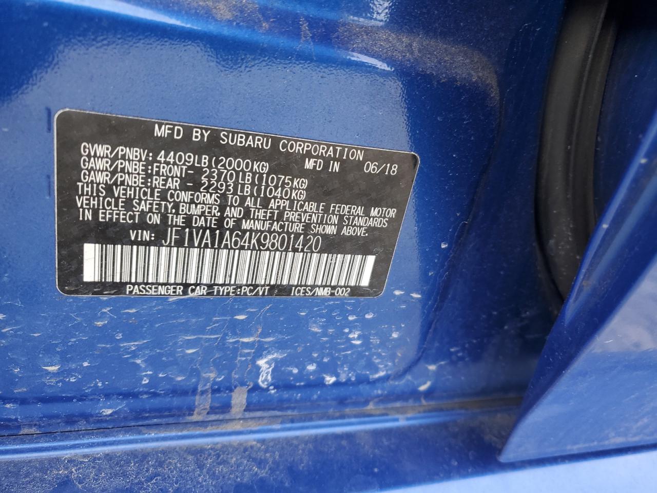 2019 Subaru WRX - Image 12