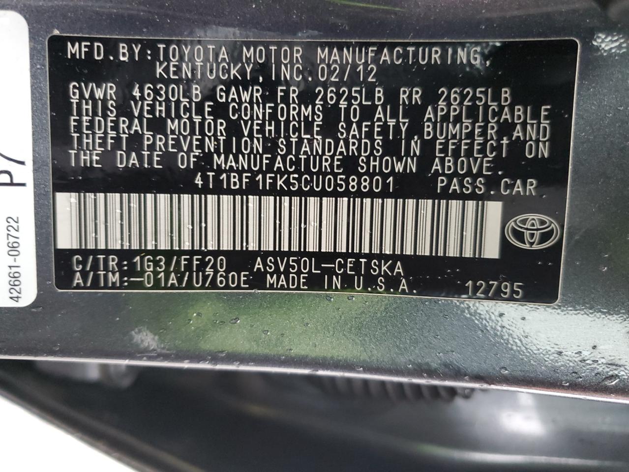 2012 Toyota Camry - Image 12
