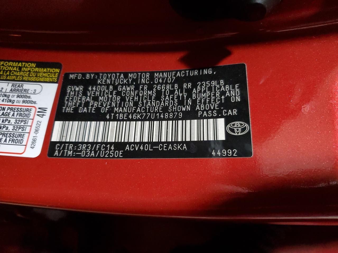 2007 Toyota Camry - Image 12