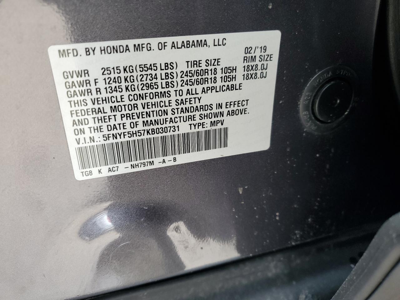 2019 Honda Pilot - Image 13