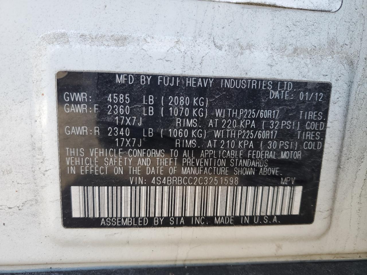 2012 Subaru Outback - Image 13