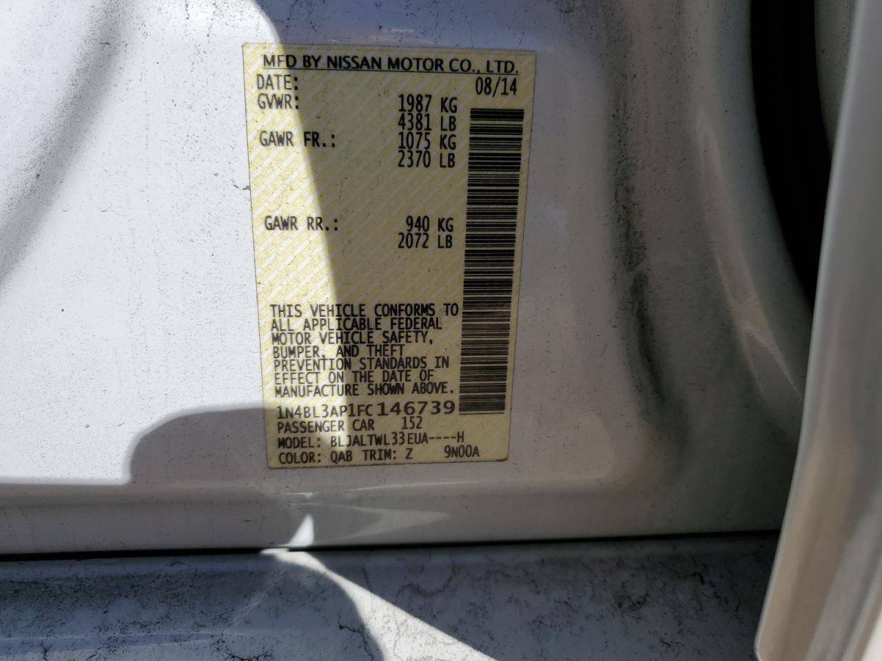 2015 Nissan Altima - Image 14