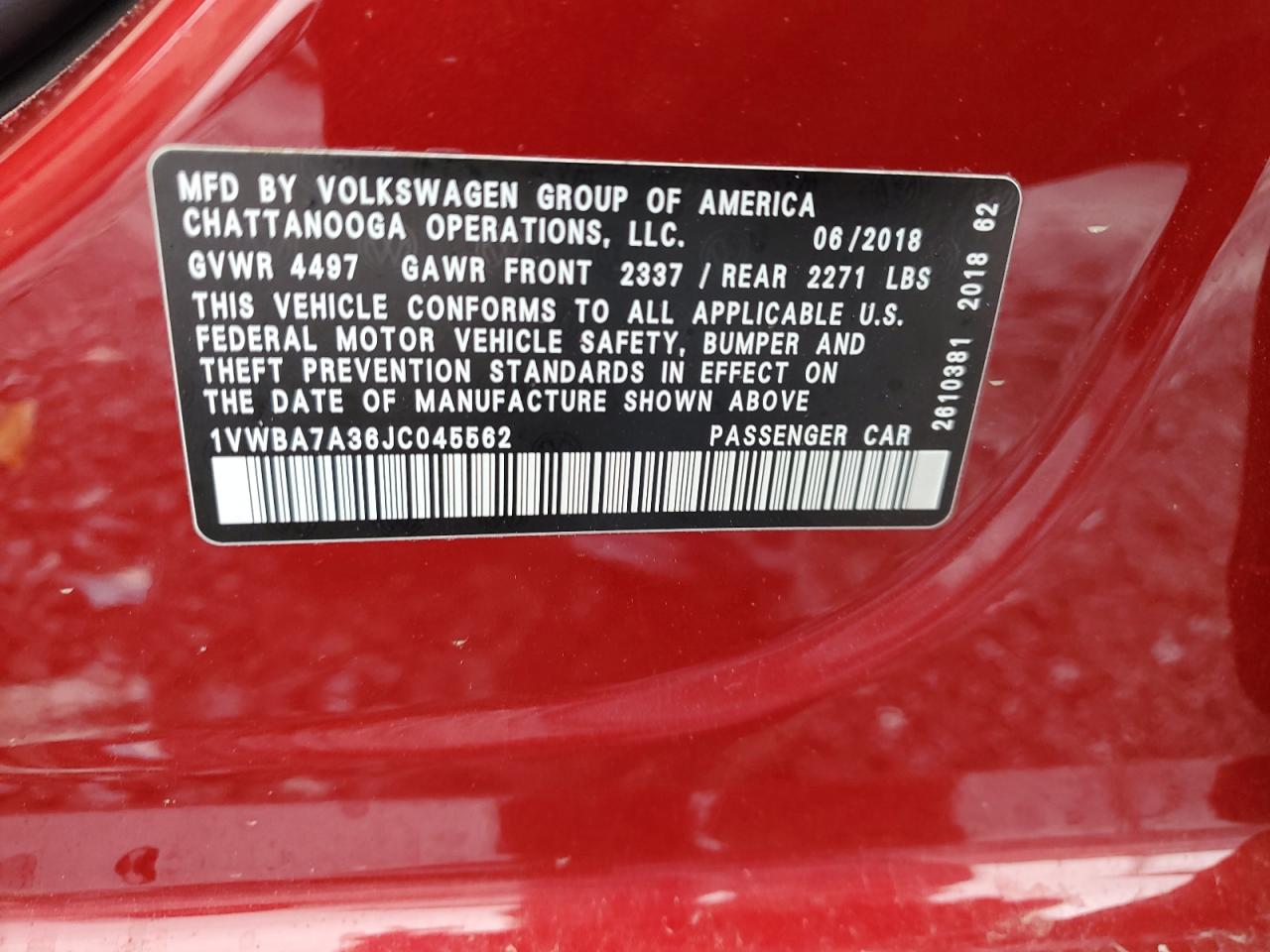 2018 Volkswagen Passat - Image 13