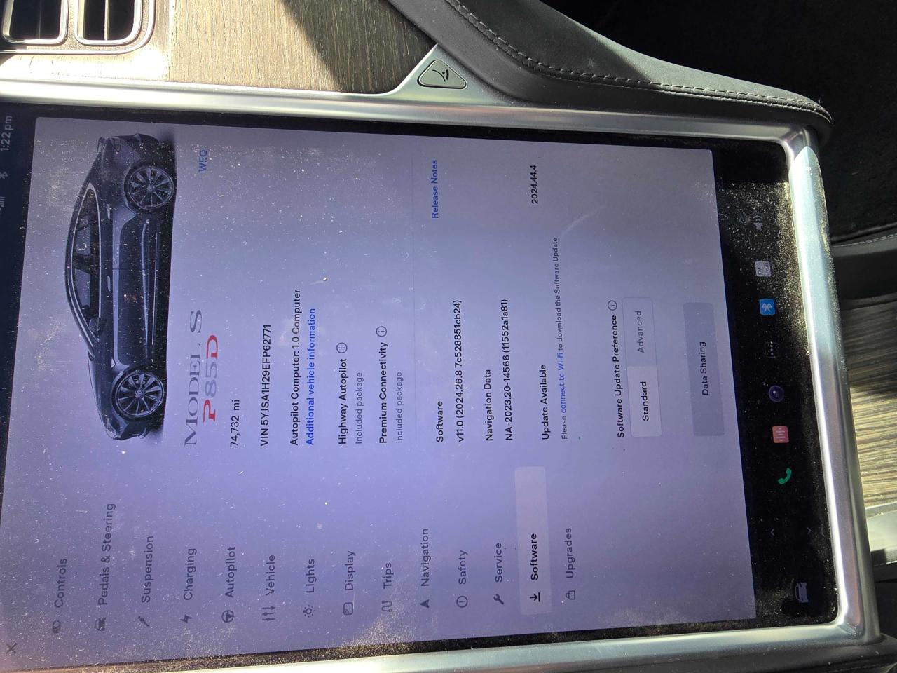 2014 Tesla Model S VIN: 5YJSA1H29EFP62771 Lot: 45972635