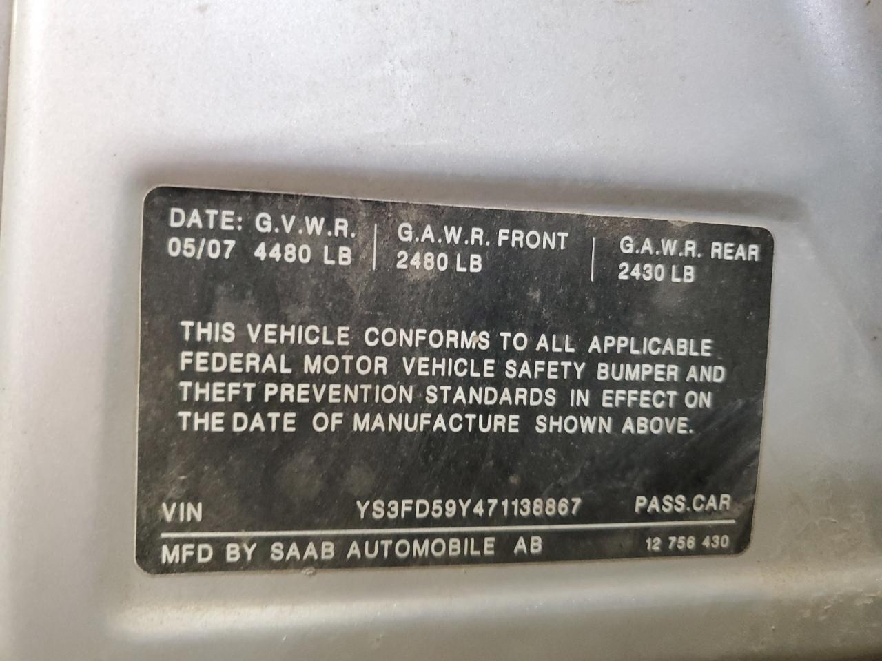 2007 Saab 9-3 - Image 13