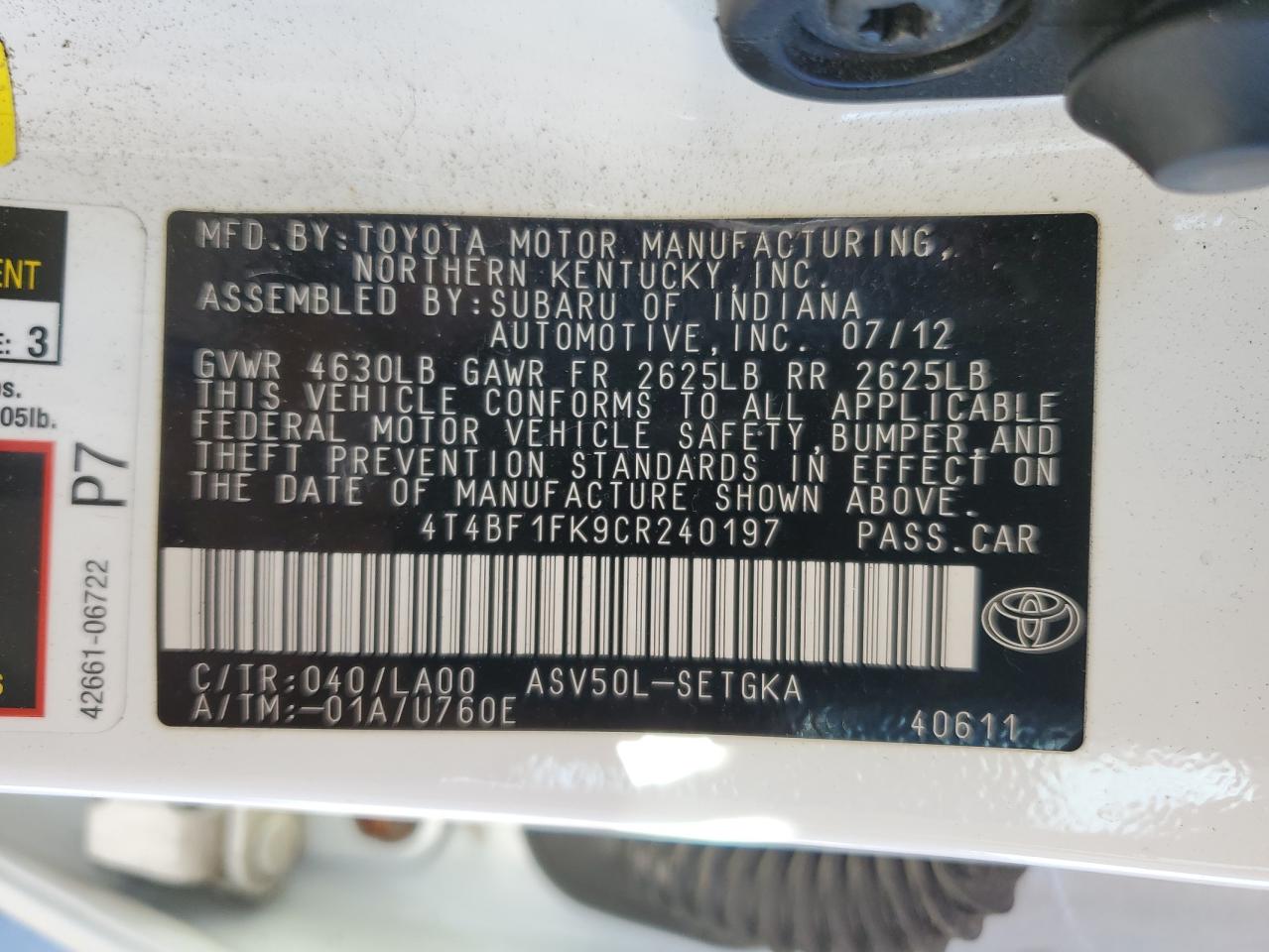 2012 Toyota Camry - Image 12