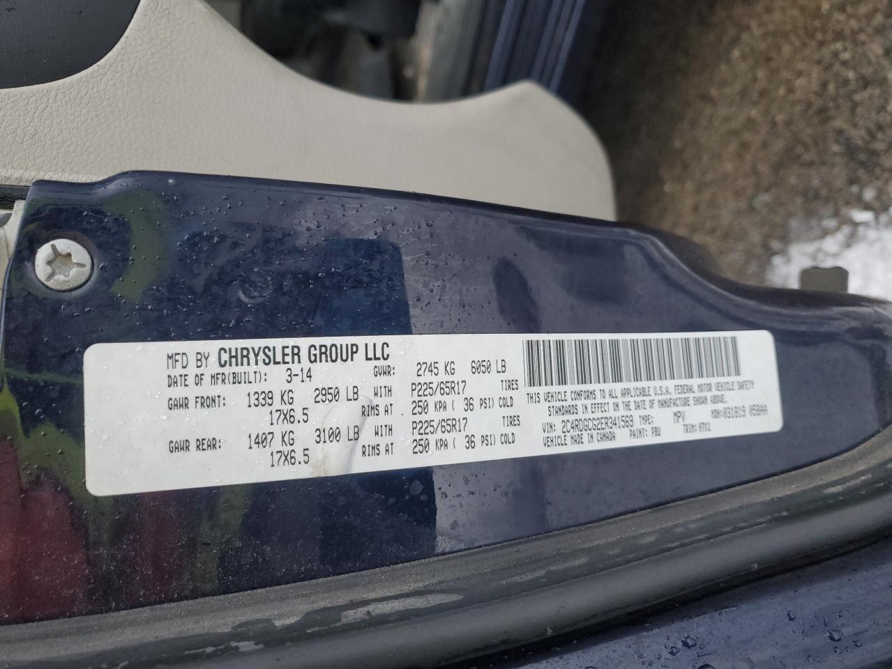 2015 Dodge Grand Caravan Sxt VIN: 2C4RDGC2ER341569 Lot: 43523465