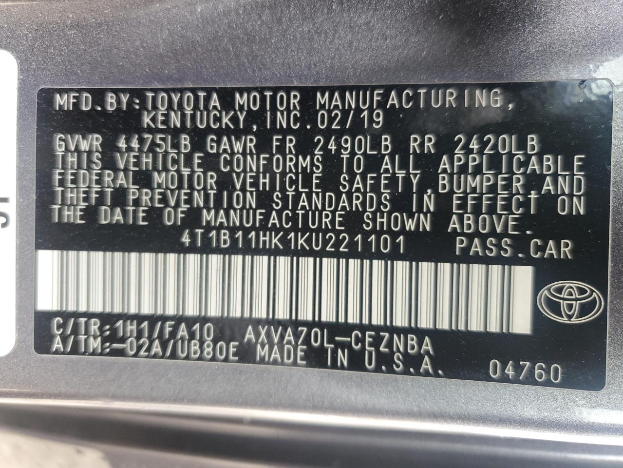 2019 Toyota Camry - Image 14