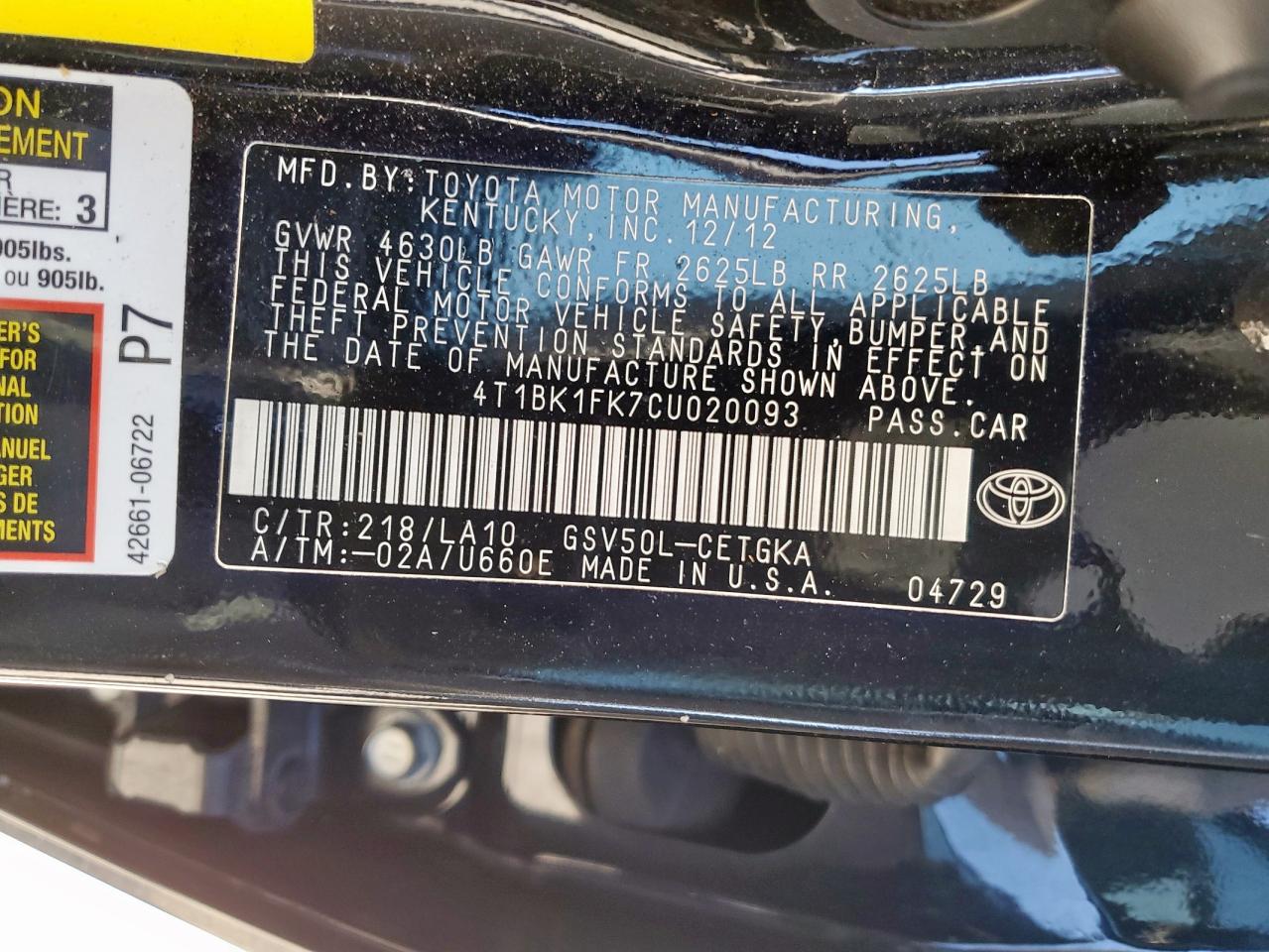 2012 Toyota Camry - Image 13