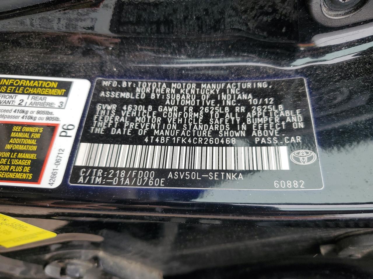 2012 Toyota Camry - Image 12