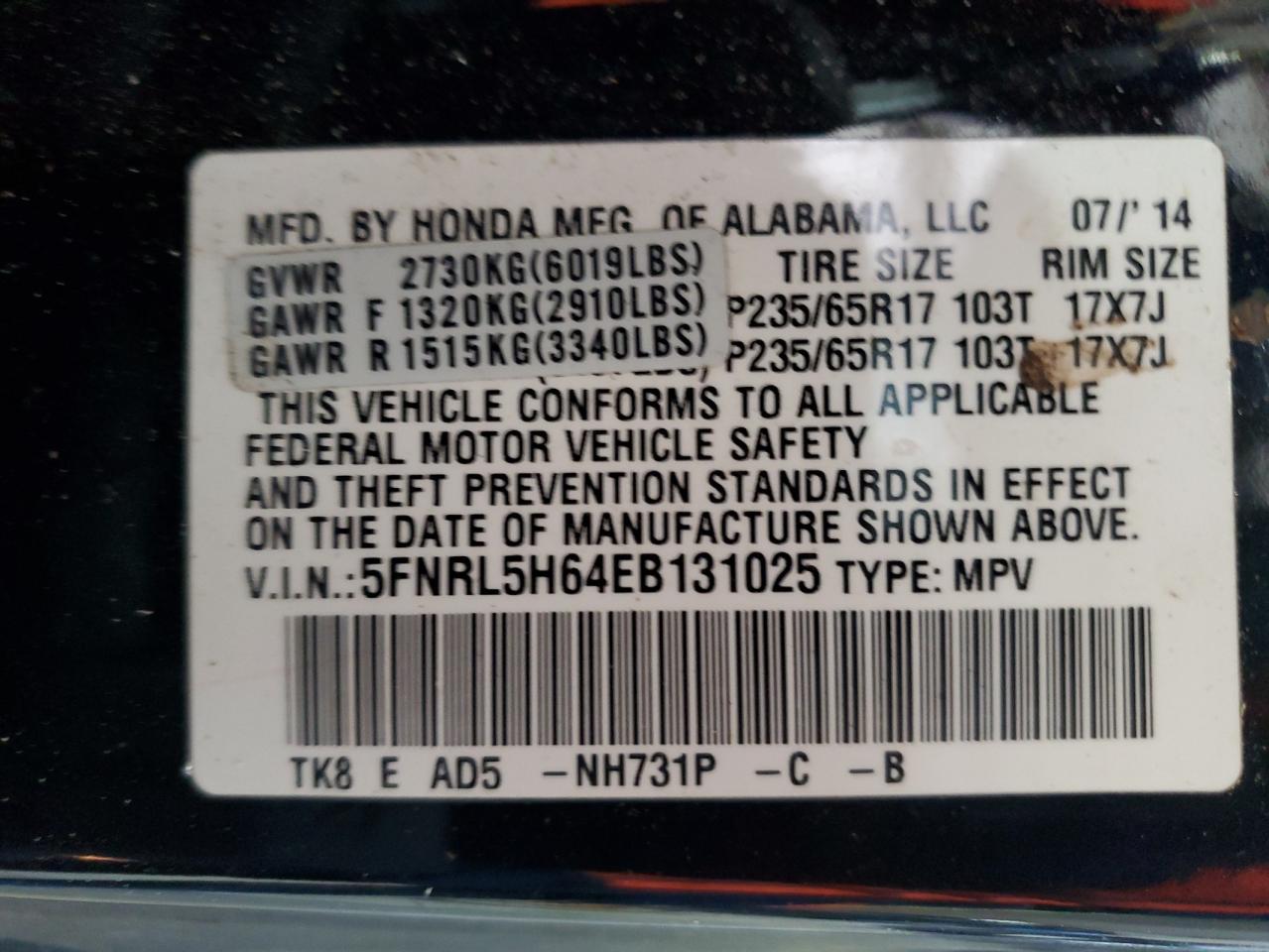 2014 Honda Odyssey - Image 14